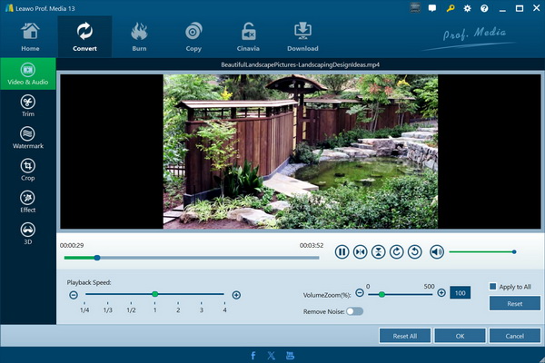 Встроенный редактор Leawo Video Converter