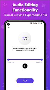 All Media Player: экран обрезки и экспорта аудиофайла