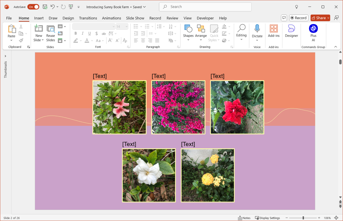 Готовая сетка изображений в PowerPoint