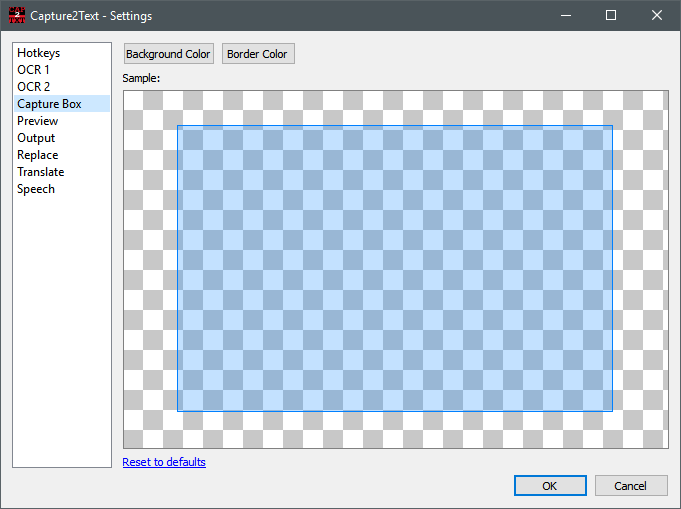 Настройка Capture Box в Capture2Text