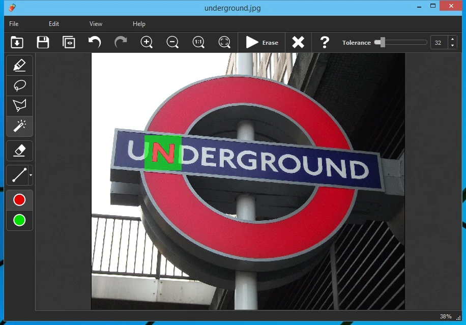 Magic Wand Tool в Teorex Inpaint с выделением по цвету