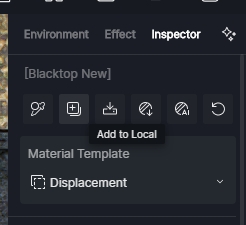 Панель Inspector D5 Render с командой Add to Local для сохранения материала