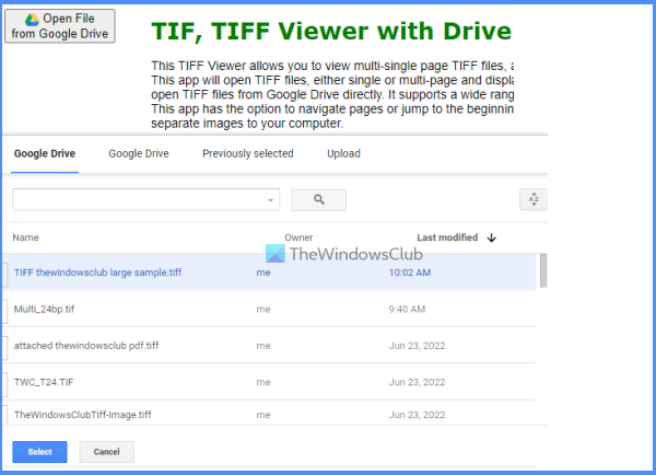 Интерфейс TIF, TIFF Viewer with Drive при просмотре многостраничного TIFF