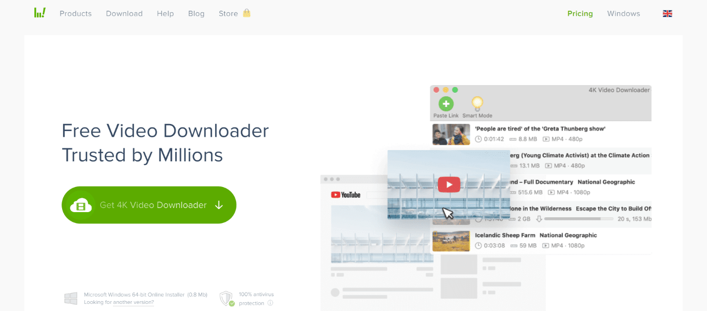 Интерфейс 4K Video Downloader с выбором параметров загрузки