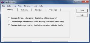 Главное окно DupDetector с вкладкой Method