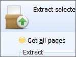 Фрагмент мастера CoolUtils PDF Splitter с выбором Get all pages и Extract only selected pages
