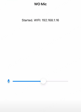 Экран телефонного микрофона с запущенным Wi-Fi-соединением и локальным IP-адресом