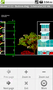 DXF-чертёж в интерфейсе SchemataCAD на Android