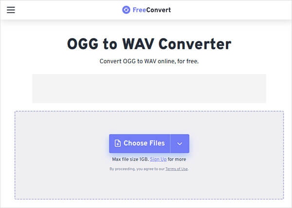 FreeConvert с OGG‑конвертацией и Advanced Settings