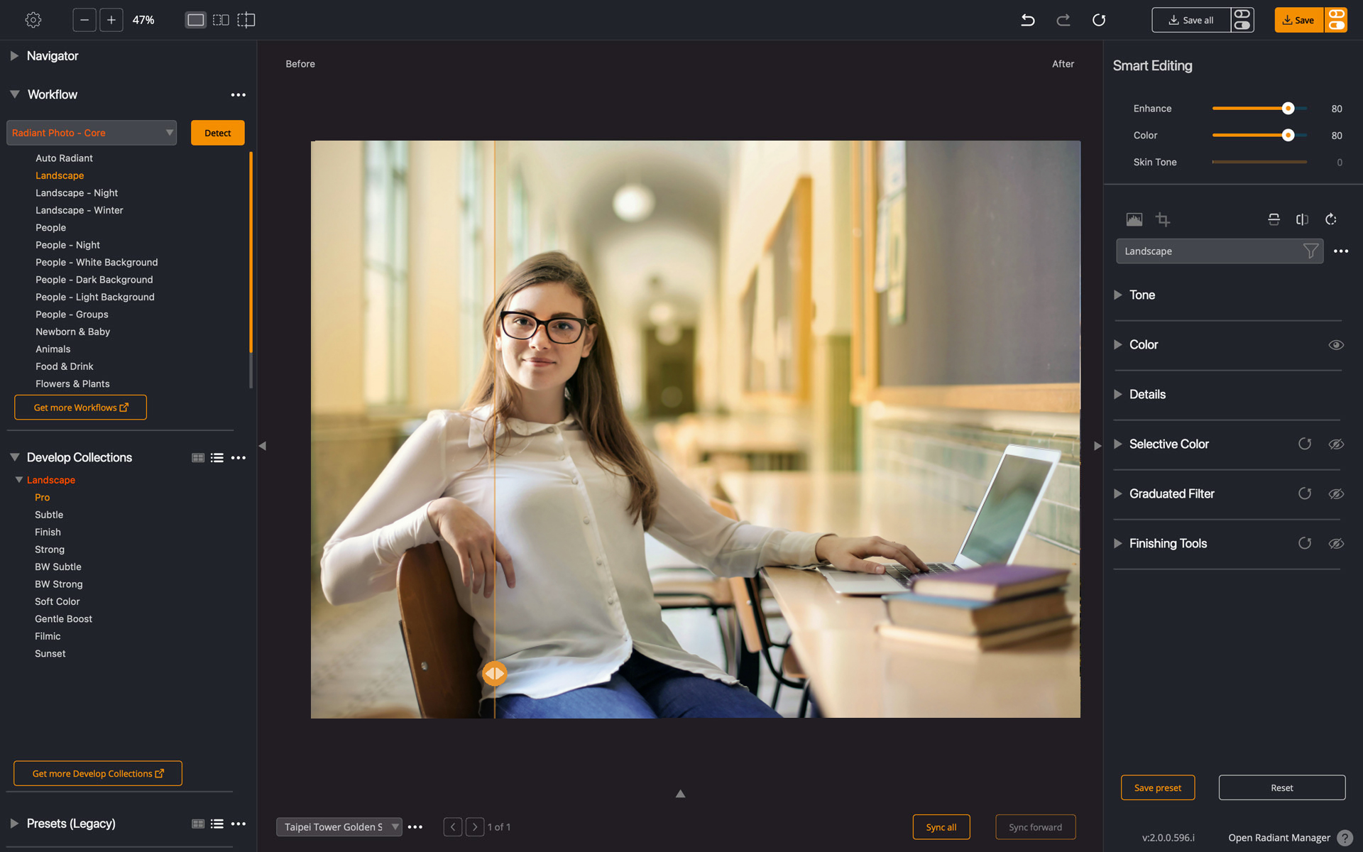Интерфейс Radiant Photo 2