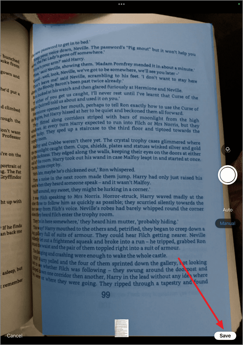 Сканирование новой страницы в PDFelement для iOS