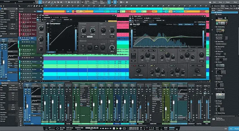 Рабочее окно PreSonus Studio One с дорожками