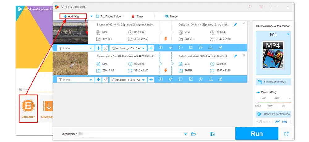 XAVC S клип, добавленный в WonderFox HD Video Converter Factory Pro