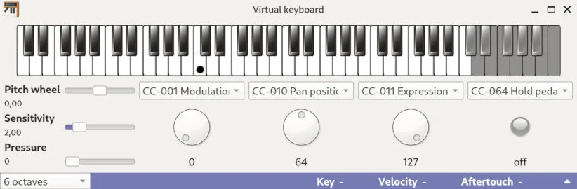 Виртуальная клавиатура Polyphone для проверки SoundFont
