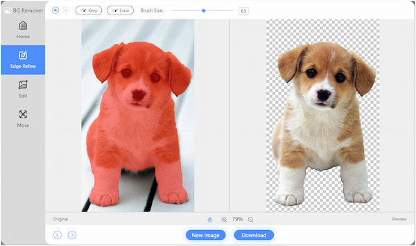 Интерфейс AnyMP4 Background Remover Online