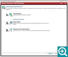 Модуль Total Registry Revitalizer с этапами обслуживания