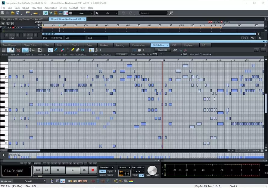 Интерфейс MAGIX Samplitude Music Studio