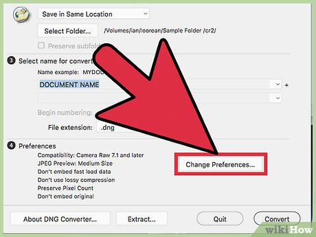 Настройка совместимости Adobe DNG Converter