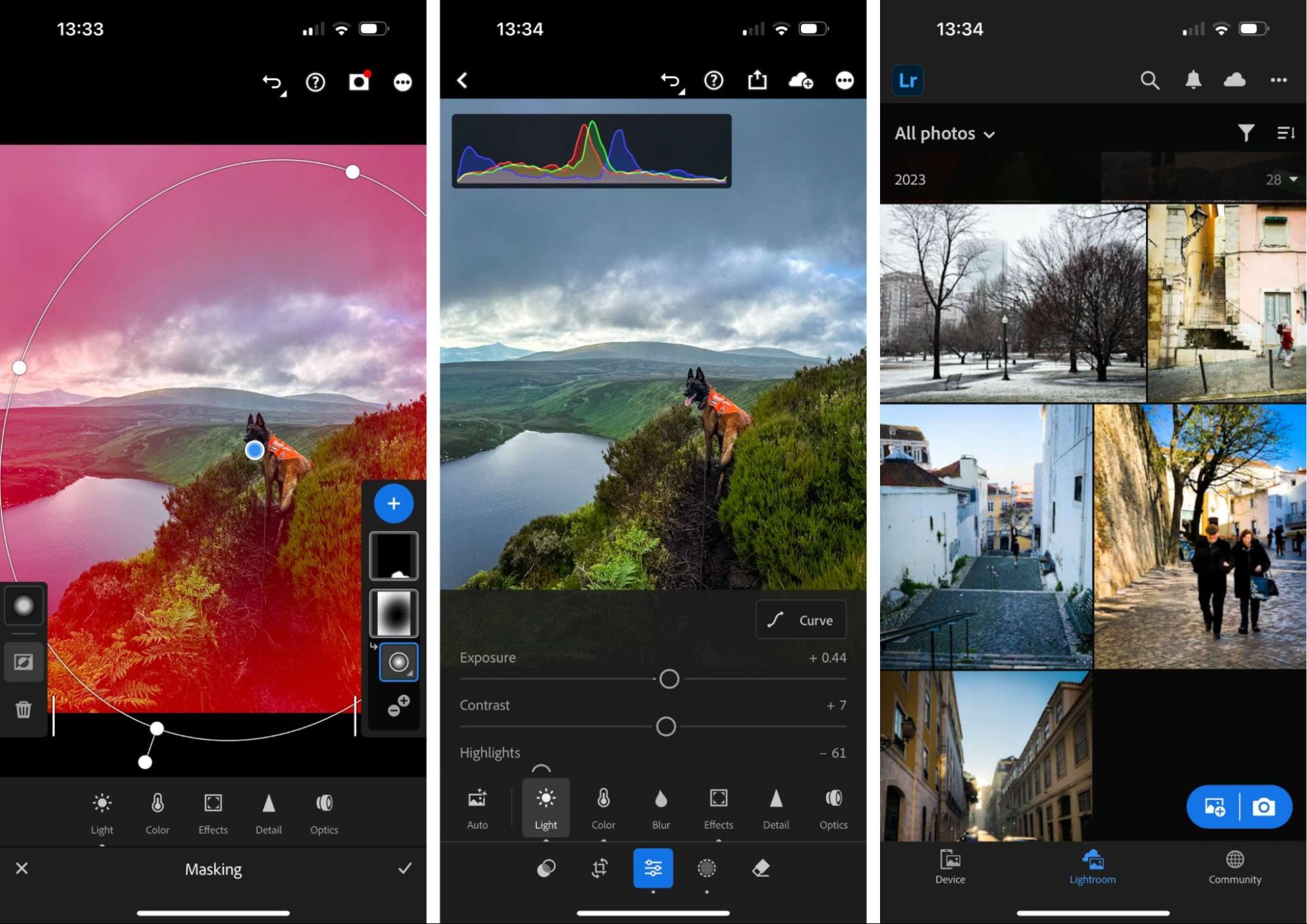 Lightroom Mobile: локальная маска и панель Light с Exposure и Highlights