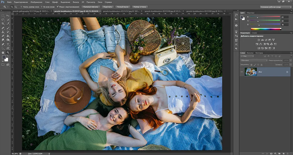 Добавление текста в Photoshop