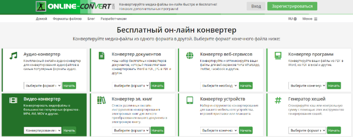 Online-Convert video converter