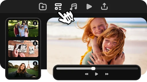 Медиаколлекция и предпросмотр в Movavi Slideshow Maker
