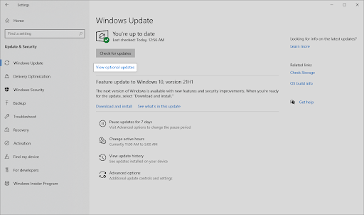 Центр обновления Windows 10