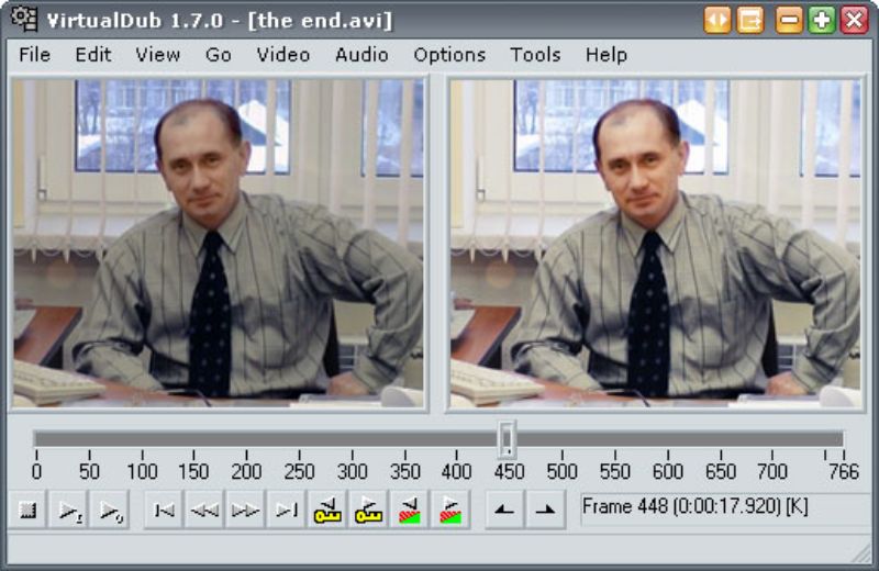 Главное окно VirtualDub