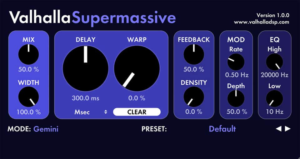 Интерфейс Valhalla Supermassive