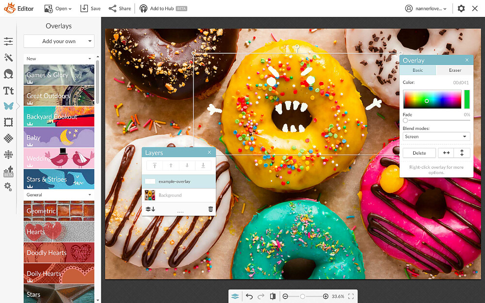 Интерфейс PicMonkey