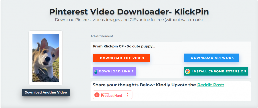 Результаты обработки Pinterest в KlickPin