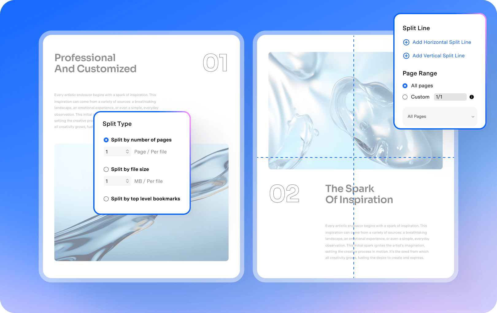 Разделение PDF на части в PDFelement