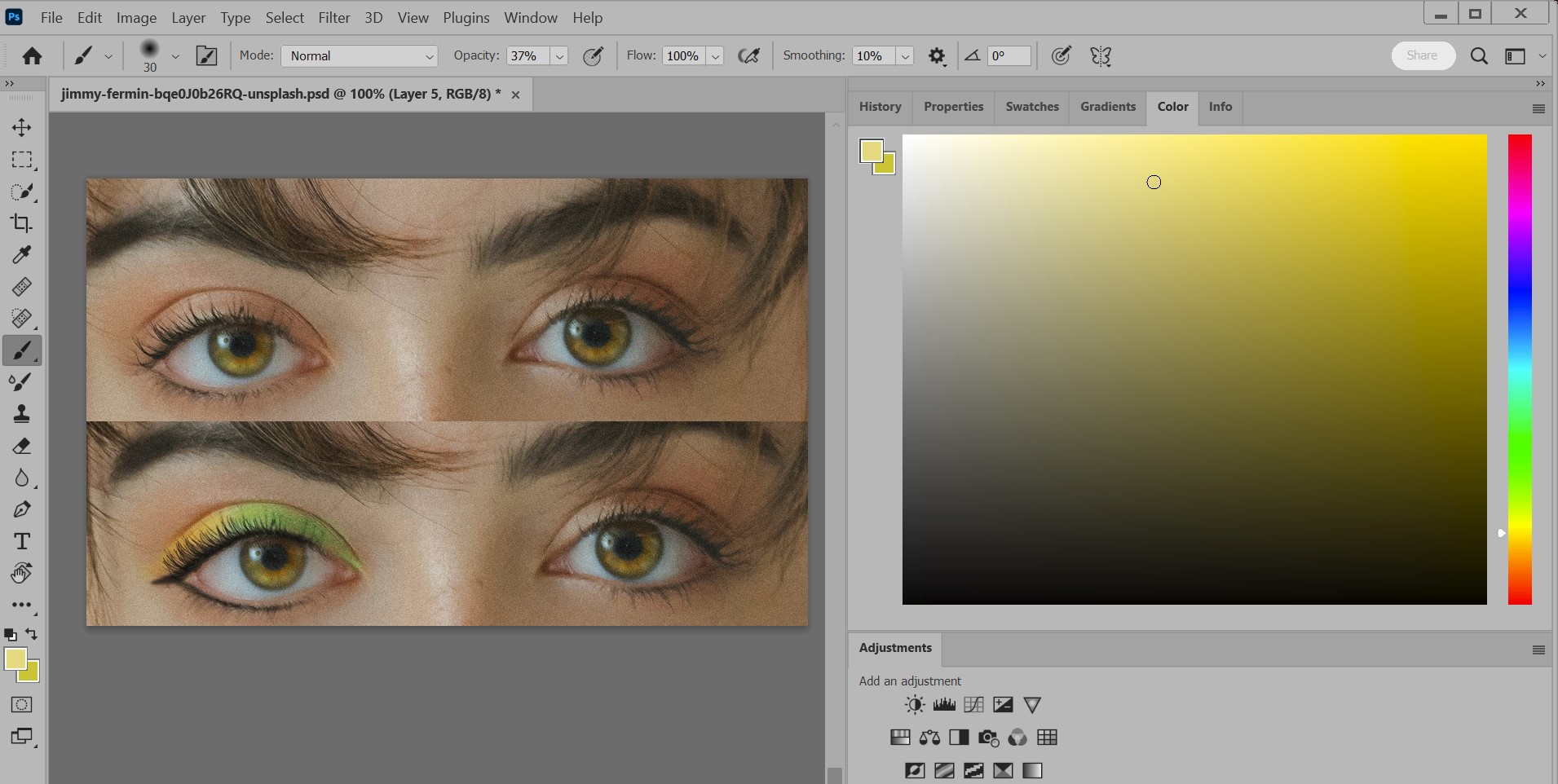 Слой теней в режиме Overlay в Photoshop