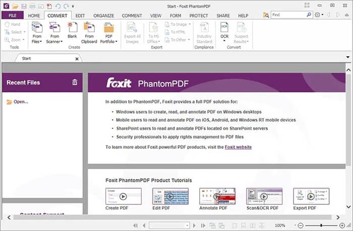 Интерфейс Foxit PDF Editor с инструментами OCR