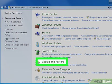 Раздел Архивация и восстановление в Панели управления Windows 7