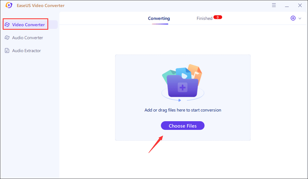 Импорт файла в EaseUS Video Converter