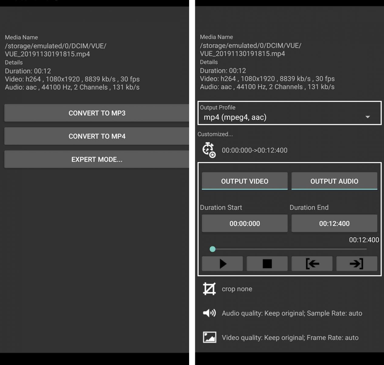 Media Converter для Android: MP4 и Expert Mode