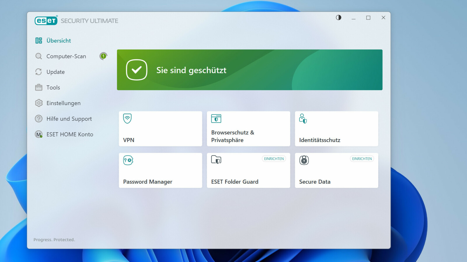Интерфейс ESET
