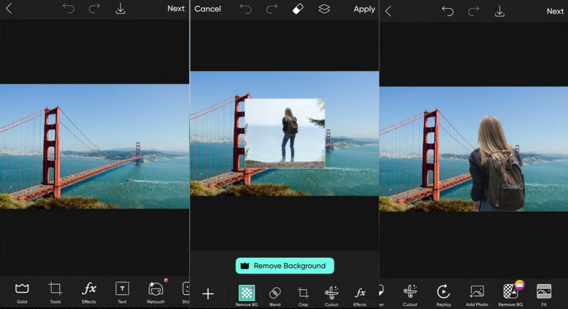 PicsArt: добавление человека на фотографию