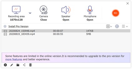 Интерфейс 4Videosoft Free Online Screen Recorder: шаг 3