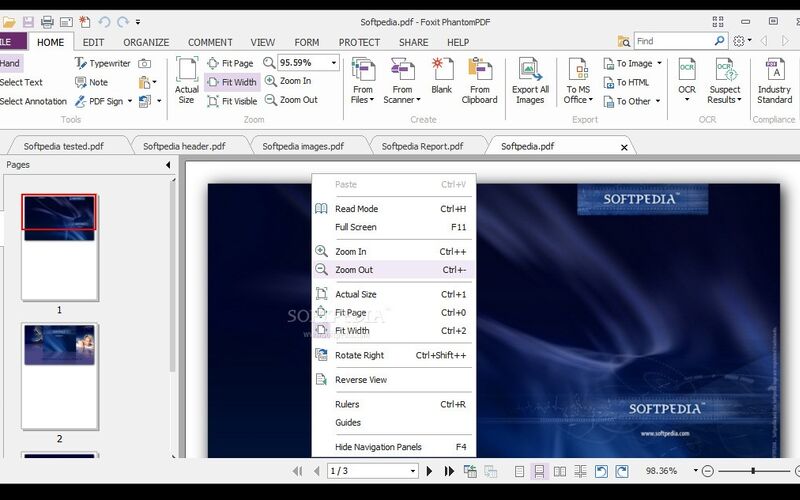 Интерфейс Foxit PDF Editor с открытым PDF-документом