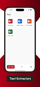 Экран инструментов Convert PDF to TXT text