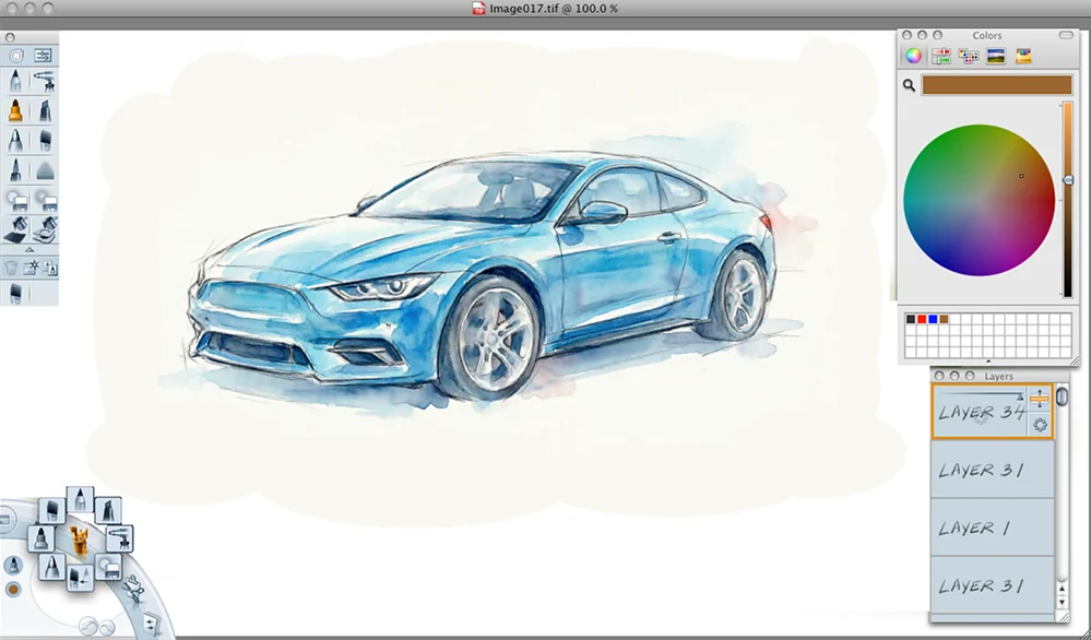 Интерфейс Autodesk SketchBook на Mac