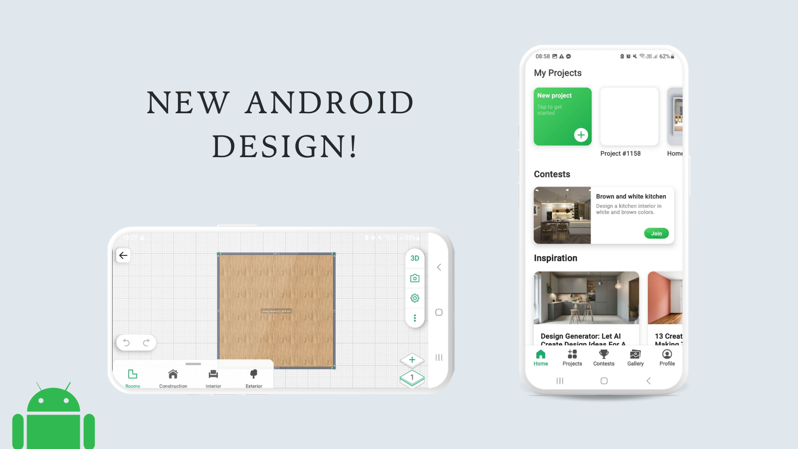 Интерфейс Planner 5D на Android