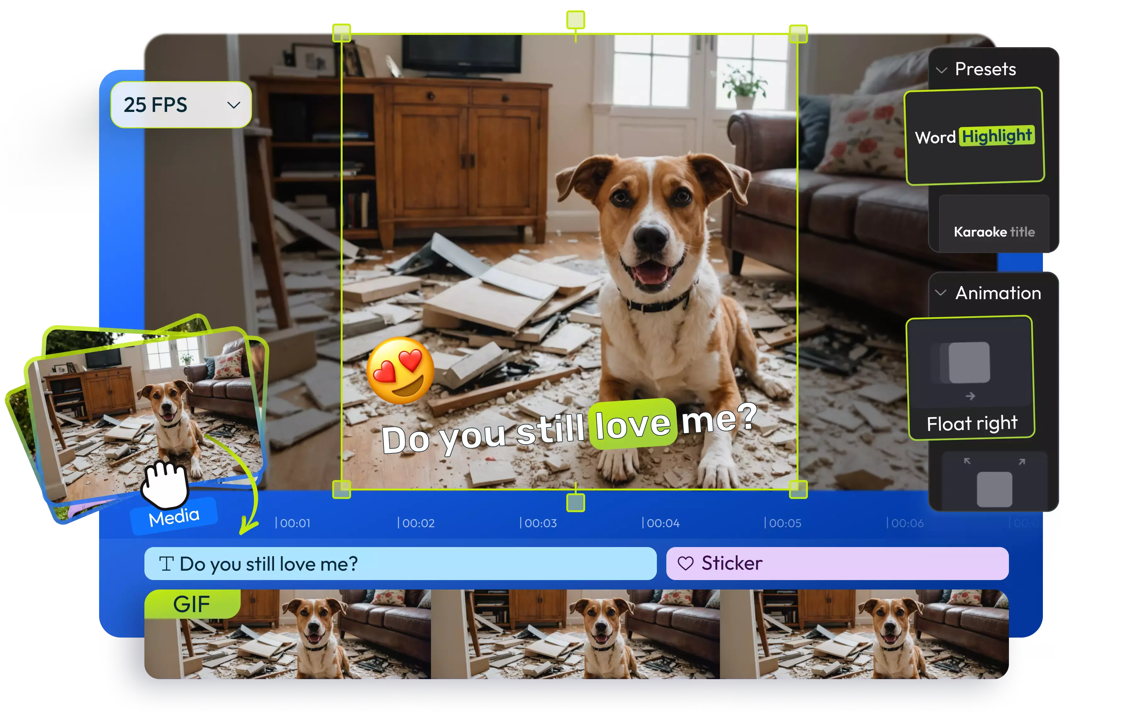 Интерфейс GIF Editor в Flixier