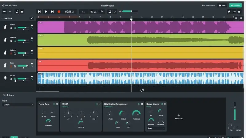 Интерфейс BandLab Studio