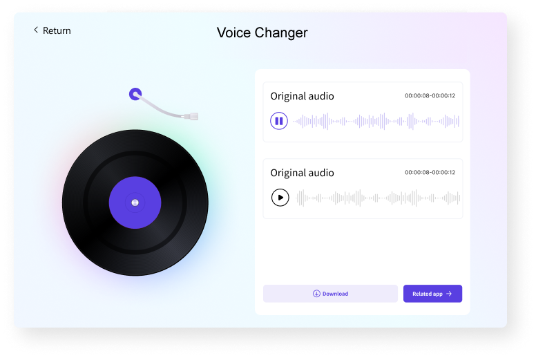 Media.io: интерфейс онлайн Voice Changer