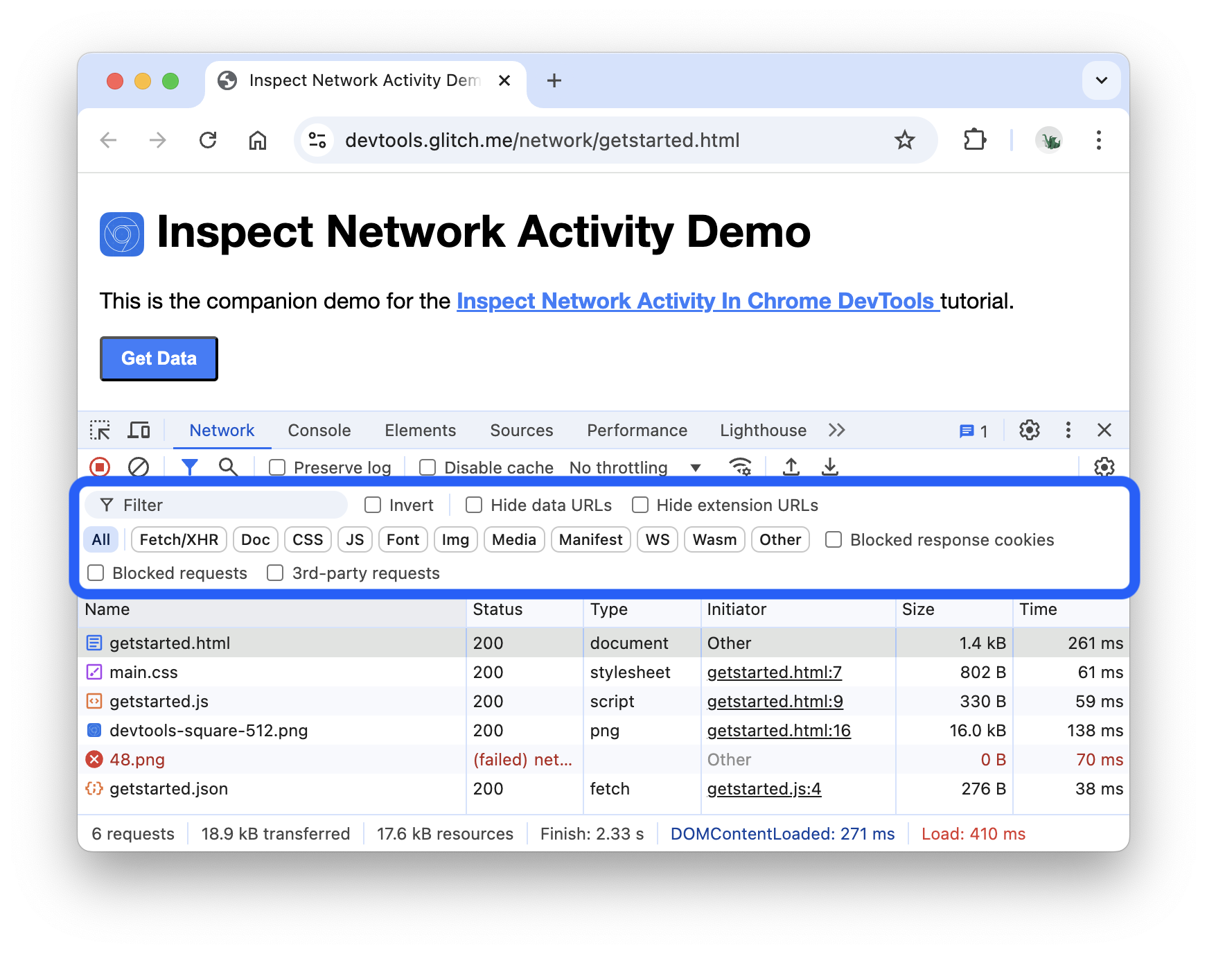 Панель фильтров Chrome DevTools с кнопкой Media