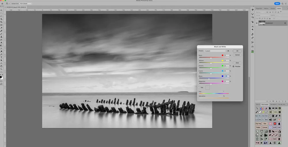 Чёрно-белый корректирующий слой в Photoshop