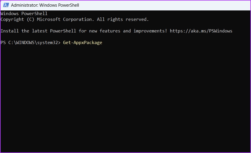 Команда Get-AppxPackage в PowerShell